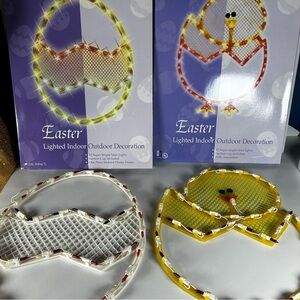 IMPACT Easter Lighted EGG And CHICK Window WALL SILHOUETTE Indoor/Outdoor 2 Lot